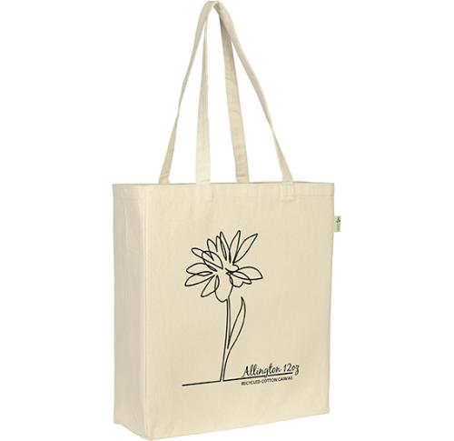Large Allington Recycled 12oz Cotton Canvas Shopper Show Tote Bag - Printed Logo